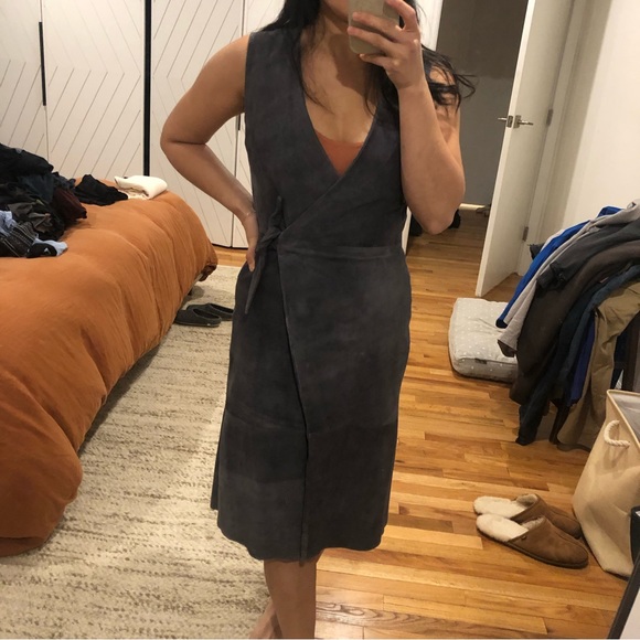 Iris & Ink Suede Leather Dress US4 - Picture 2 of 11